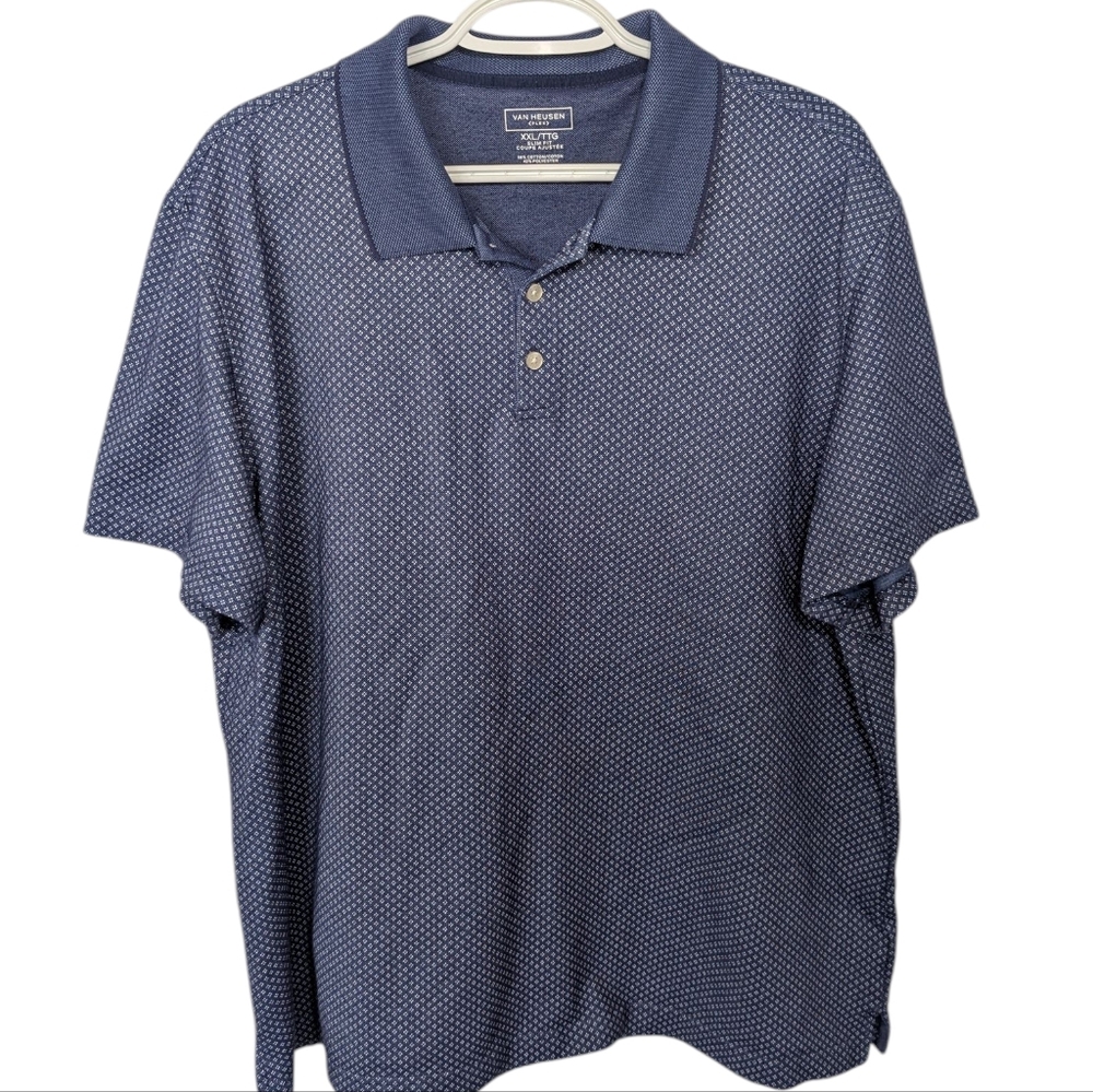 Van Heusen Blue Patterned Polo Shirt
